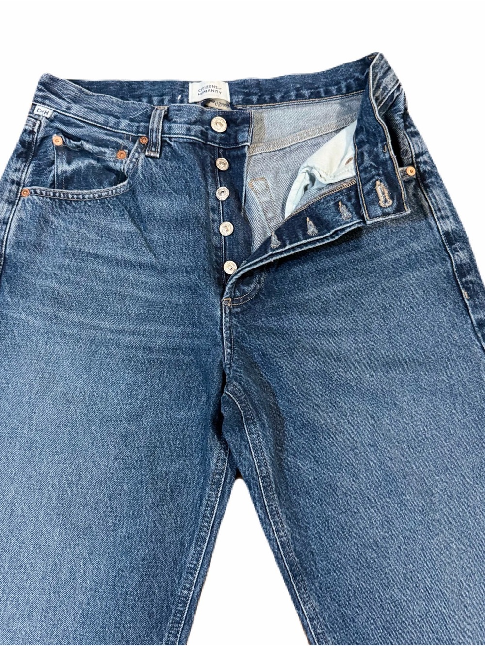 Citizens of Humanity Dahlia Bow Leg Baby Jeans Claremont Blue size 27 barrel - Picture 6 of 13